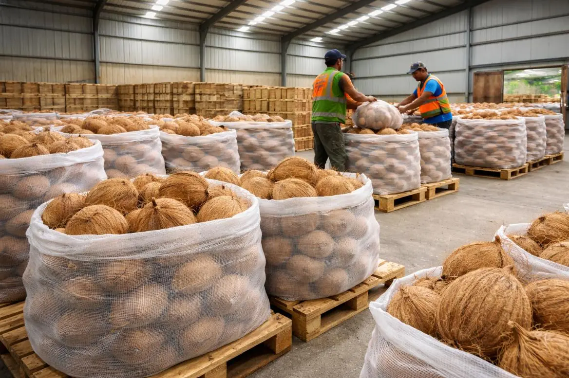 Sorting coconuts by grade