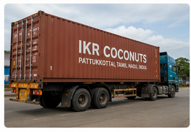 Truck loading coconuts